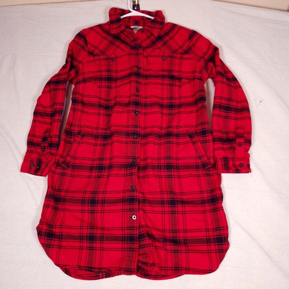 Duluth Trading Co Red and Black Plaid Utility Jacket
